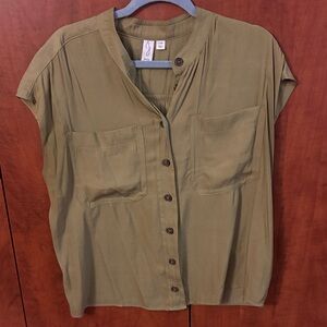 Joie Olive Green Button-Down Shirt